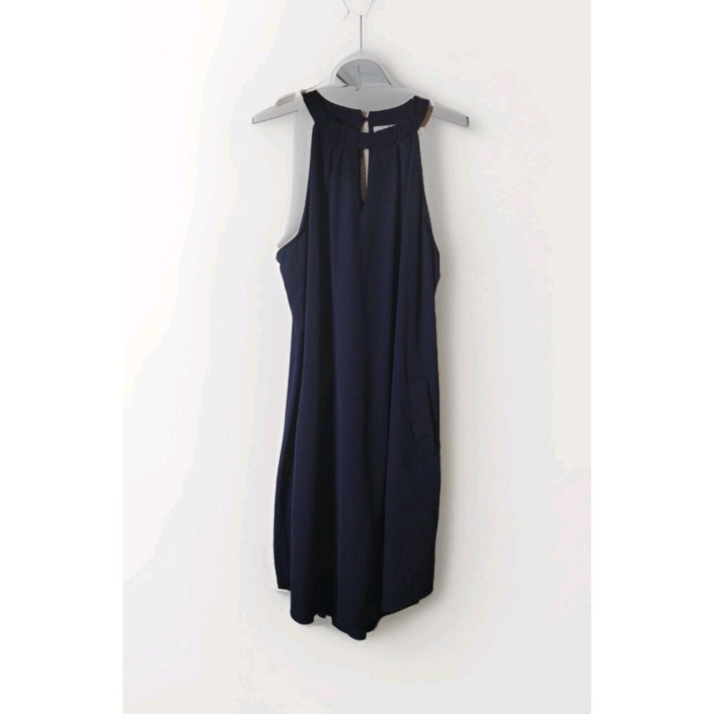 New York Company Dress XL Pockets Sleeveless Keyhole Neckline Dual Sided Fabric